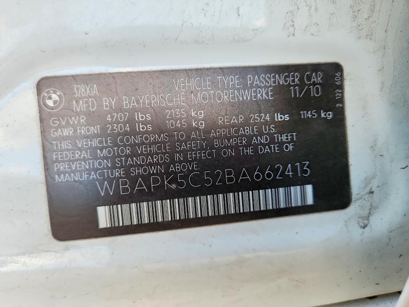 Продажа на аукционе авто 2011 Bmw 328, vin: WBAPK5C52BA662413, номер лота: 65685646