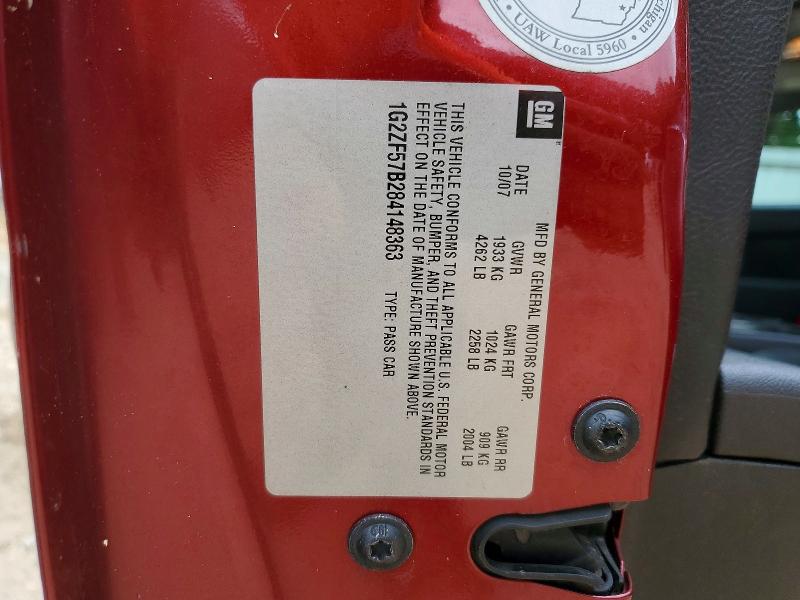 Aukcja sprzedaży 2008 Pontiac G6, vin: 1G2ZF57B284148363, numer aukcji: 63513106