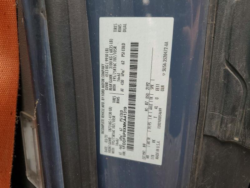 Продаж на аукціоні авто 2021 Ford Transit, vin: 1FDDF6P8XMKA41319, номер лоту: 65936946