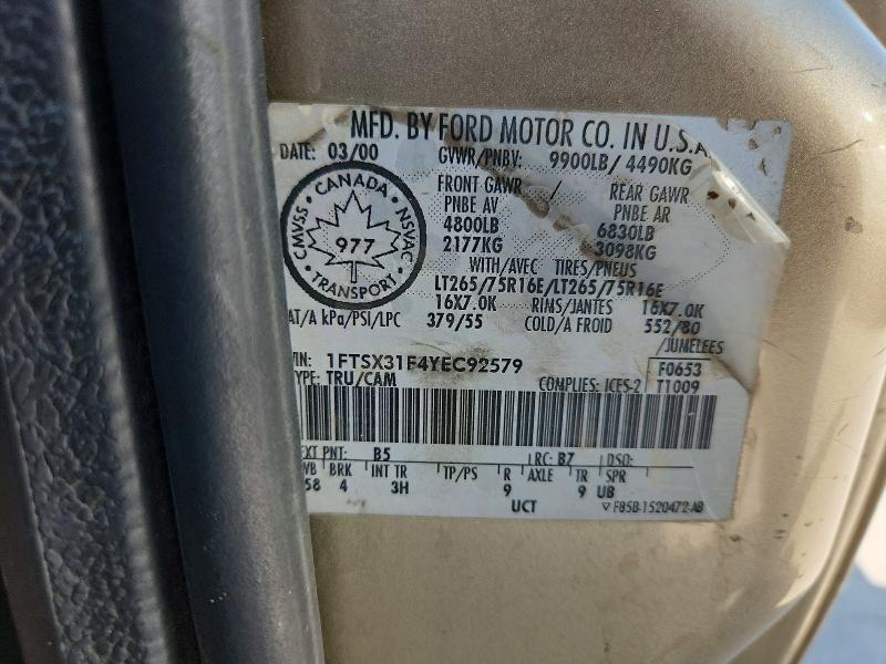Aukcja sprzedaży 2000 Ford F350, vin: 1FTSX31F4YEC92579, numer aukcji: 62725496