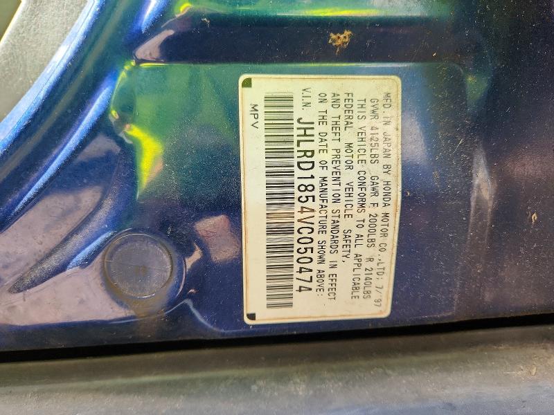 66506156 :رقم المزاد ، JHLRD1854VC050474 vin ، 1997 Honda Cr-v مزاد بيع