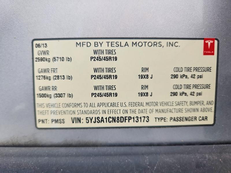 Продажа на аукционе авто 2013 Tesla Model S, vin: 5YJSA1CN8DFP13173, номер лота: 64153566