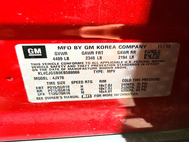 Продажа на аукционе авто 2014 Buick Encore, vin: KL4CJGSB9EB588066, номер лота: 66345016