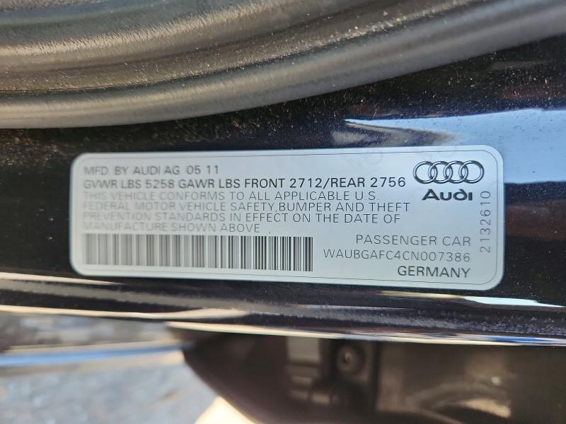 Продажа на аукционе авто 2012 Audi A6, vin: WAUBGAFC4CN007386, номер лота: 67132596