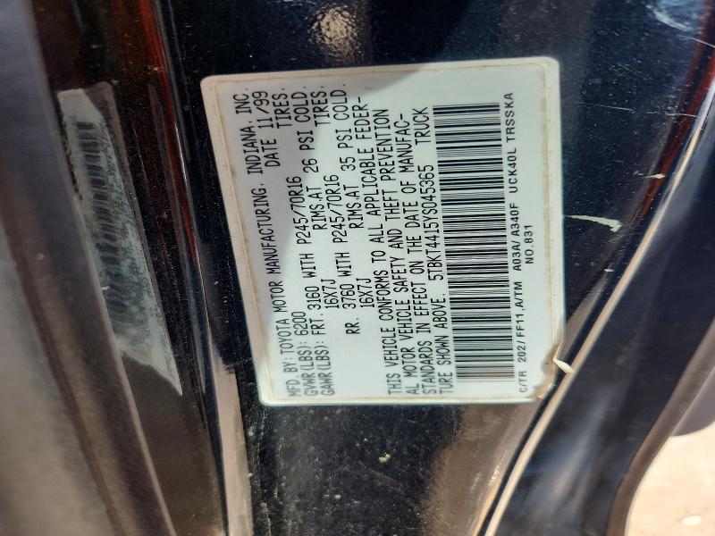 Продажа на аукционе авто 2000 Toyota Tundra, vin: 5TBKT4415YS045365, номер лота: 65011276