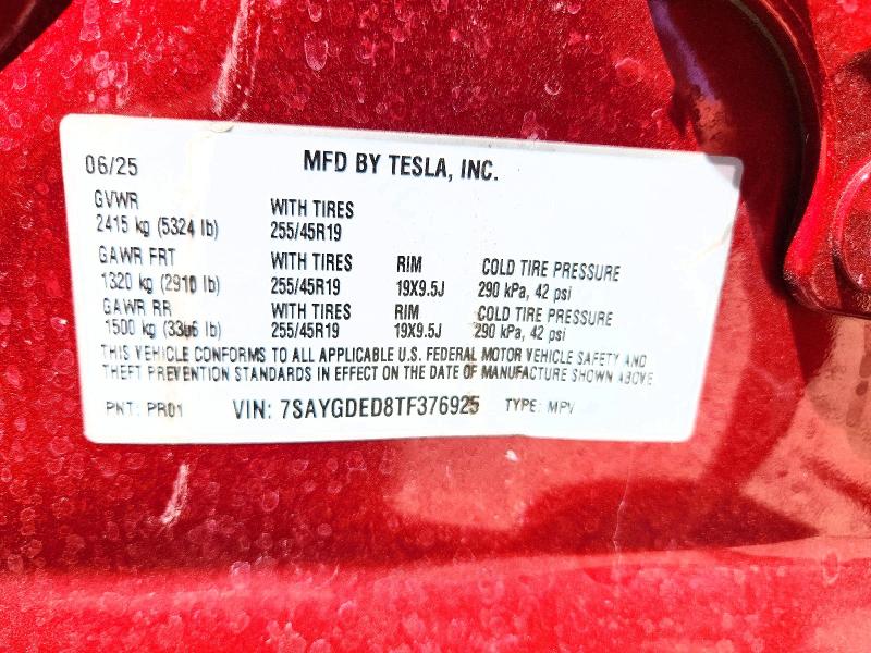 Auction sale of the 2026 Tesla Model Y, vin: 7SAYGDED8TF376925, lot number: 64679616