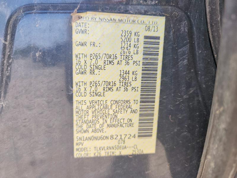 Aukcja sprzedaży 2013 Nissan Xterra, vin: 5N1AN0NU6DN821724, numer aukcji: 64273086