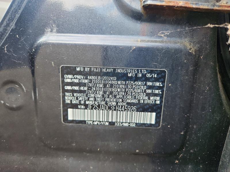 Aukcja sprzedaży 2015 Subaru Forester, vin: JF2SJADC3FH445926, numer aukcji: 65328556
