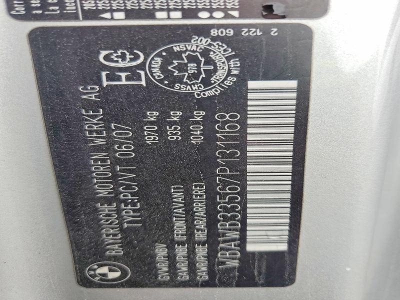Aukcja sprzedaży 2007 Bmw 328, vin: WBAWB33567P131168, numer aukcji: 64745546