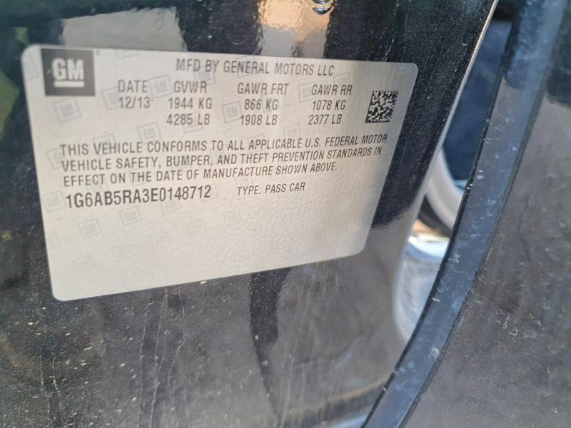 2014 Cadillac Ats მანქანა იყიდება აუქციონზე, vin: 1G6AB5RA3E0148712, აუქციონის ნომერი: 64635846