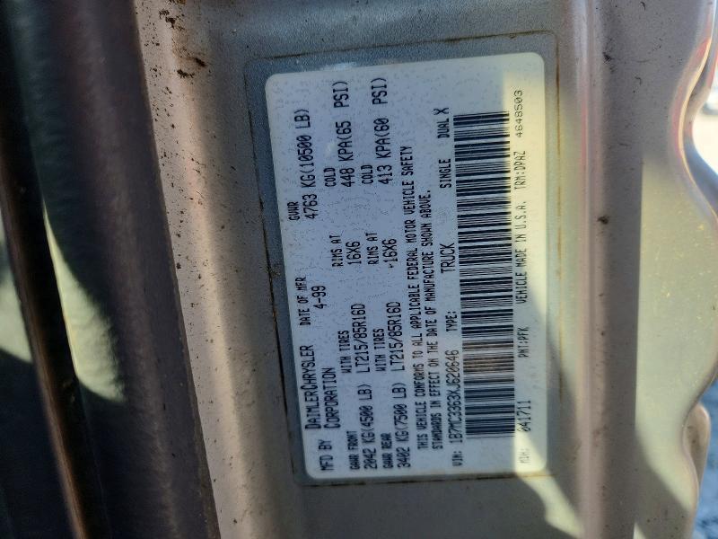 1999 Dodge Ram 3500 მანქანა იყიდება აუქციონზე, vin: 1B7MC3363XJ620646, აუქციონის ნომერი: 66482586