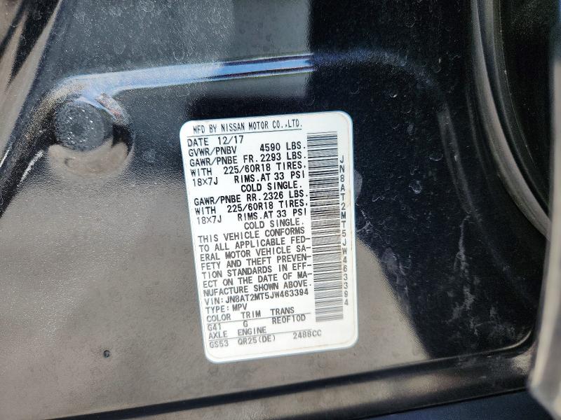 64649366 :رقم المزاد ، JN8AT2MT5JW463394 vin ، 2018 Nissan Rogue مزاد بيع