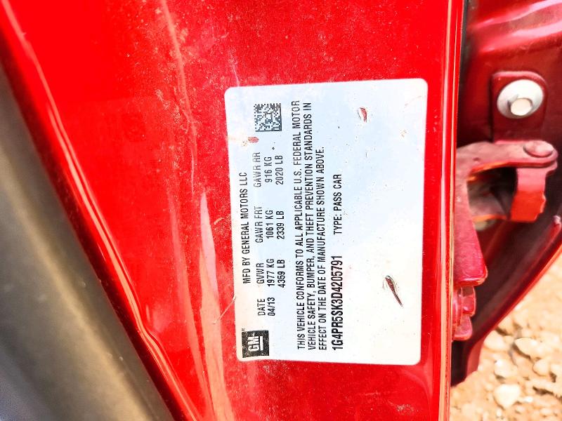 2013 Buick Verano მანქანა იყიდება აუქციონზე, vin: 1G4PR5SK3D4205791, აუქციონის ნომერი: 65734826