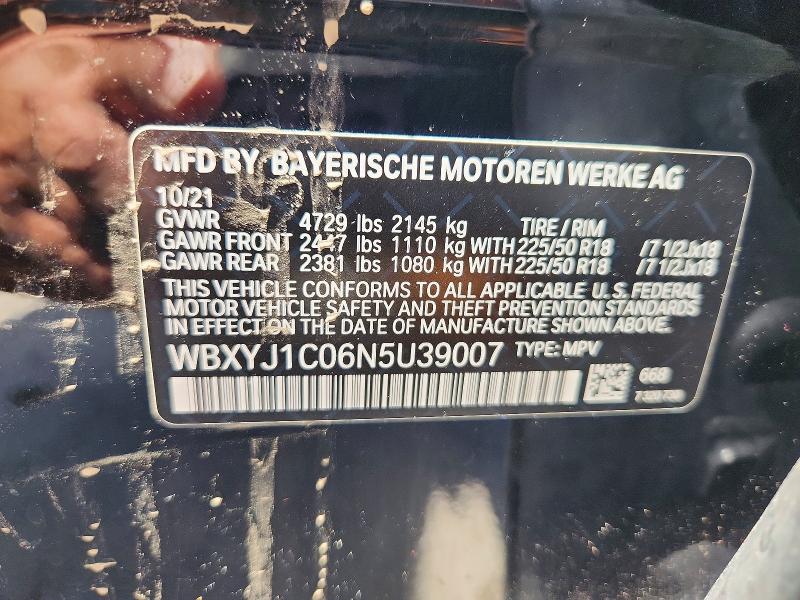 65650976 :رقم المزاد ، WBXYJ1C06N5U39007 vin ، 2022 Bmw X2 مزاد بيع