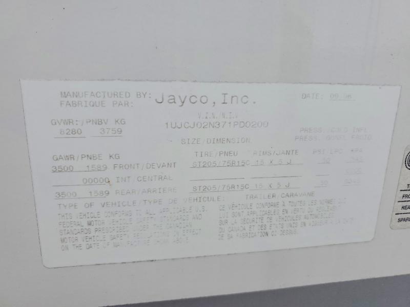 Aukcja sprzedaży 2007 Jayco Jay Flight, vin: 1UJCJ02N371PD0200, numer aukcji: 64224076