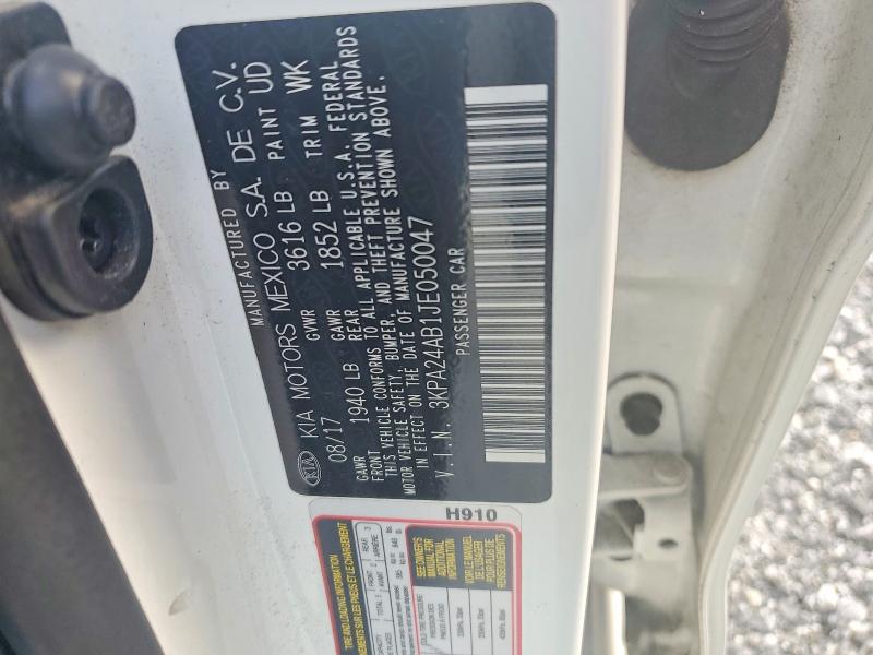 63201736 :رقم المزاد ، 3KPA24AB1JE050047 vin ، 2018 Kia Rio مزاد بيع