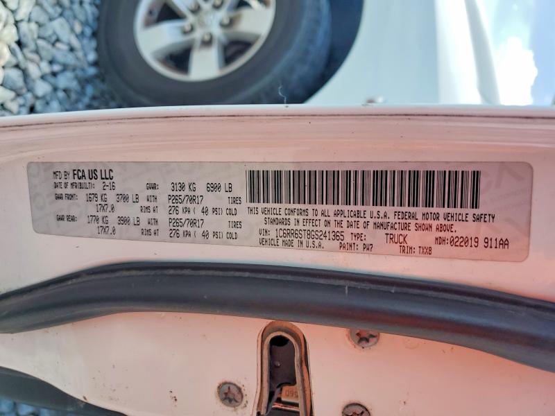 65726326 :رقم المزاد ، 1C6RR6ST8GS241365 vin ، 2016 Ram 1500 مزاد بيع