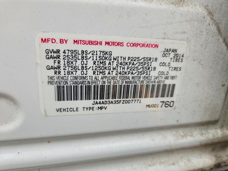 Продажа на аукционе авто 2015 Mitsubishi Outlander, vin: JA4AD3A35FZ007771, номер лота: 65271806