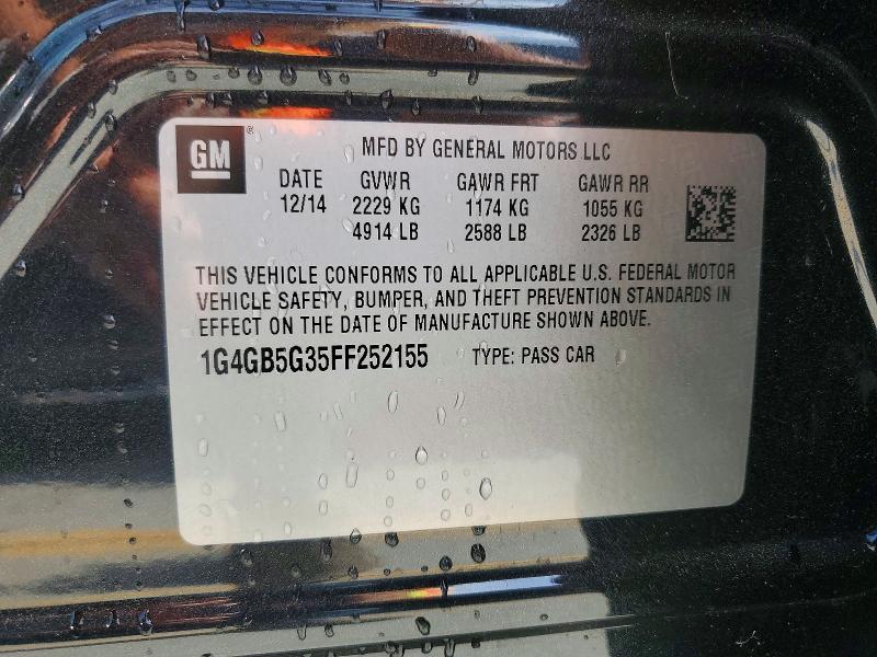 Aukcja sprzedaży 2015 Buick Lacrosse, vin: 1G4GB5G35FF252155, numer aukcji: 65267196