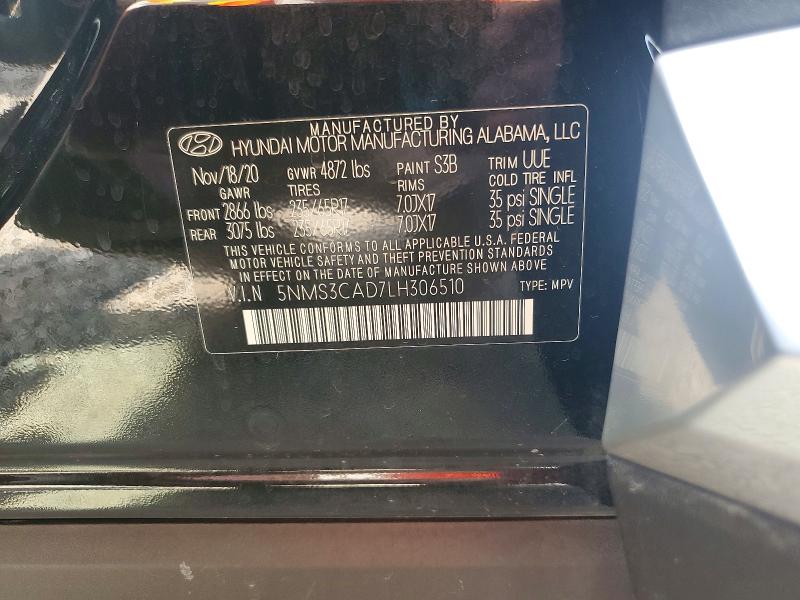 65726726 :رقم المزاد ، 5NMS3CAD7LH306510 vin ، 2020 Hyundai Santa Fe مزاد بيع