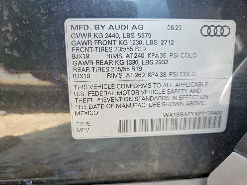 Продаж на аукціоні авто 2023 Audi Q5, vin: WA1BBAFYXP2170400, номер лоту: 63469916