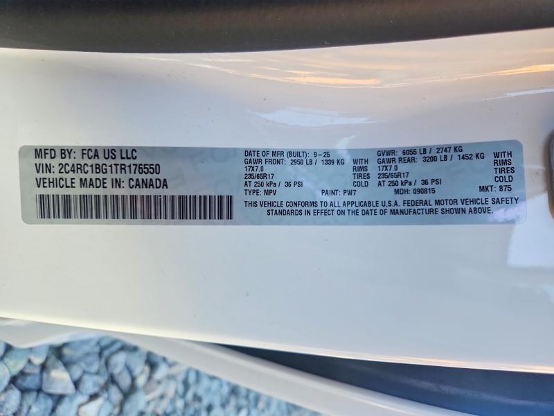 Продаж на аукціоні авто 2026 Chrysler Pacifica, vin: 2C4RC1BG1TR176550, номер лоту: 66585826