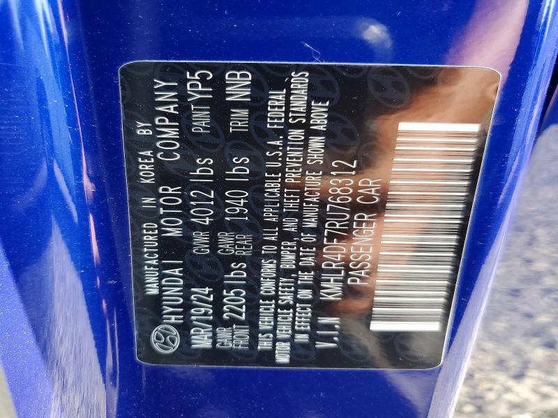 Aukcja sprzedaży 2024 Hyundai Elantra, vin: KMHLR4DF7RU768312, numer aukcji: 64160246