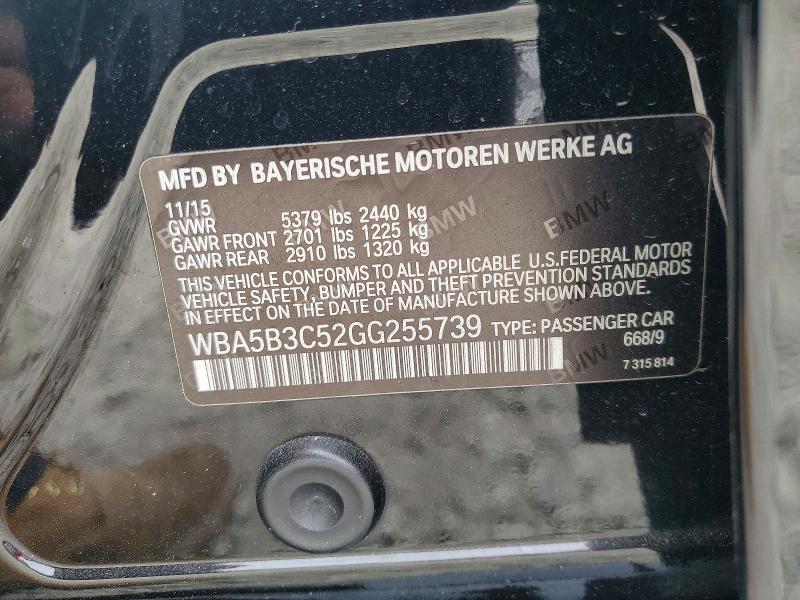 Aukcja sprzedaży 2016 Bmw 535, vin: WBA5B3C52GG255739, numer aukcji: 66078016