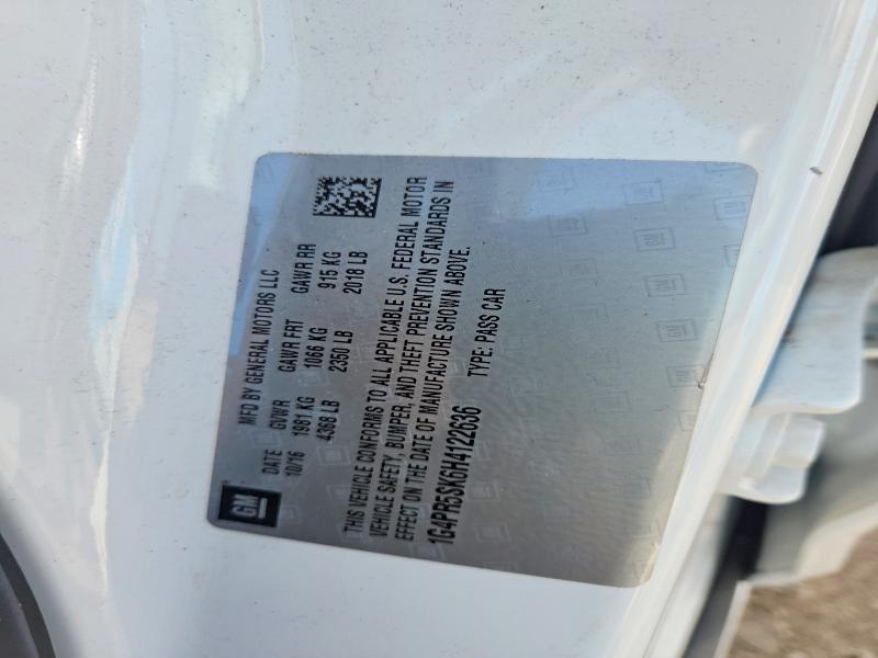 2017 Buick Verano მანქანა იყიდება აუქციონზე, vin: 1G4PR5SK6H4122636, აუქციონის ნომერი: 63733306