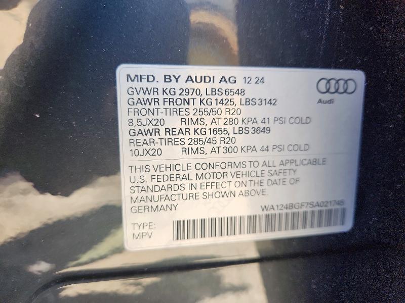 Продажа на аукционе авто 2025 Audi Q6 E-tron, vin: WA124BGF7SA021745, номер лота: 61878386