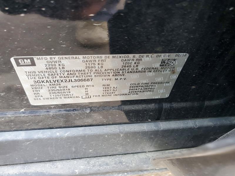 66720126 :رقم المزاد ، 3GKALVEX2JL306687 vin ، 2018 Gmc Terrain مزاد بيع