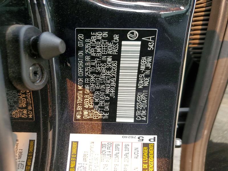 Aukcja sprzedaży 2020 Lexus Ux, vin: JTHR9JBH5L2032083, numer aukcji: 63719356