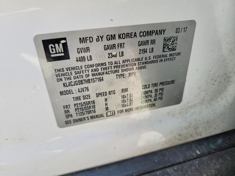 Aukcja sprzedaży 2017 Buick Encore, vin: KL4CJGSB7HB157164, numer aukcji: 63921056
