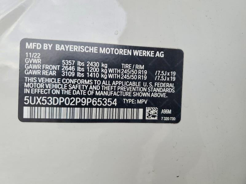 Aukcja sprzedaży 2023 Bmw X3, vin: 5UX53DP02P9P65354, numer aukcji: 63856876
