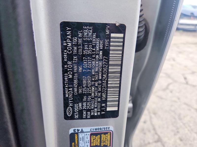 63441726 :رقم المزاد ، KM8J23A42MU362777 vin ، 2021 Hyundai Tucson مزاد بيع