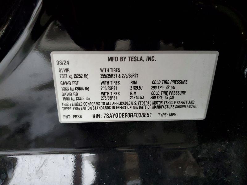 Aukcja sprzedaży 2024 Tesla Model Y, vin: 7SAYGDEF0RF038851, numer aukcji: 63403946