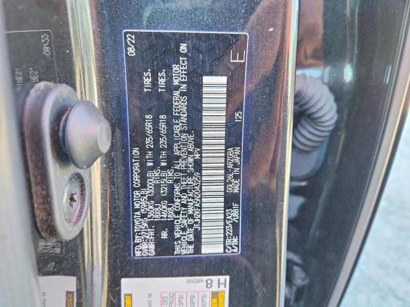 66258196 :رقم المزاد ، JTJHZKFA5N2043259 vin ، 2022 Lexus Rx مزاد بيع