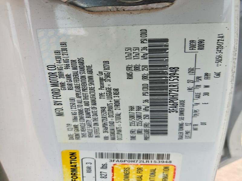 Aukcja sprzedaży 2020 Ford Fusion, vin: 3FA6P0H72LR153948, numer aukcji: 63264056
