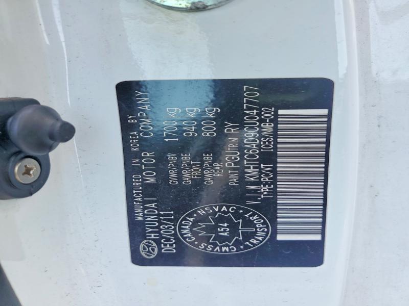 Aukcja sprzedaży 2012 Hyundai Veloster, vin: KMHTC6AD9CU047707, numer aukcji: 63344376