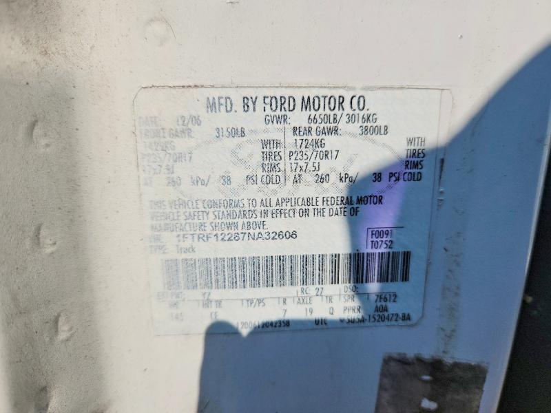 Aukcja sprzedaży 2007 Ford F150, vin: 1FTRF12267NA32606, numer aukcji: 64917606