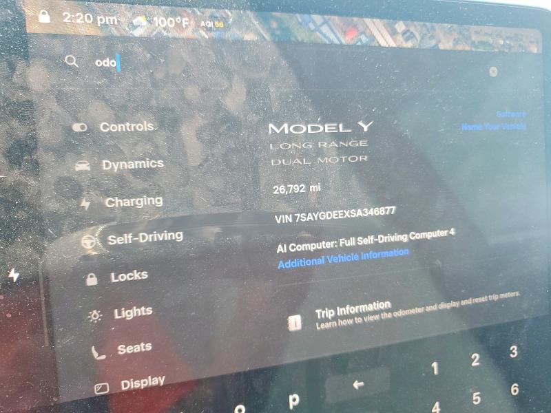 Aukcja sprzedaży 2025 Tesla Model Y, vin: 7SAYGDEEXSA346877, numer aukcji: 64658866