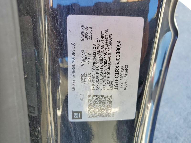 65871566 :رقم المزاد ، 1G1FC1RX5J0188094 vin ، 2018 Chevrolet Camaro مزاد بيع