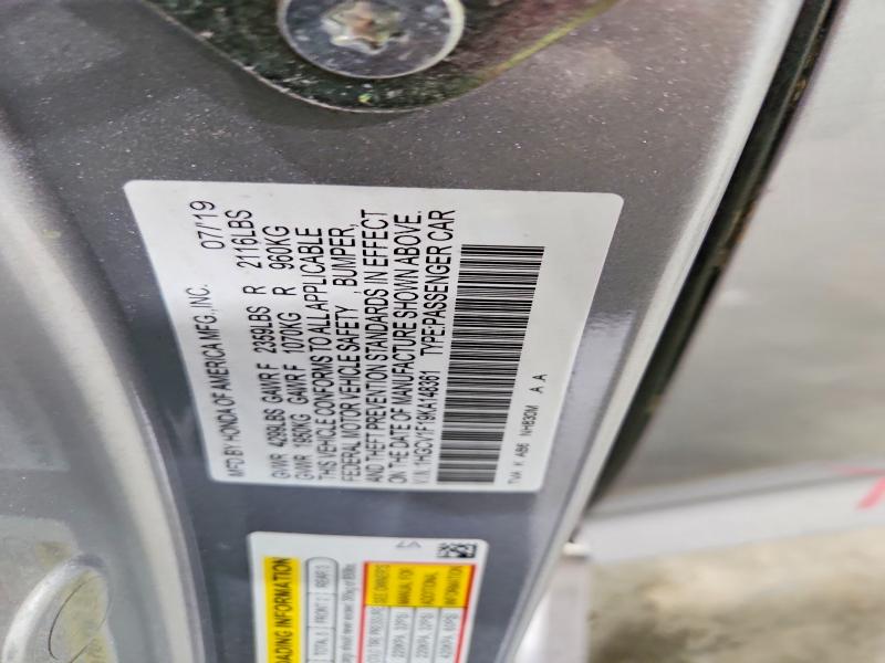 Aukcja sprzedaży 2019 Honda Accord, vin: 1HGCV1F19KA148361, numer aukcji: 62648356