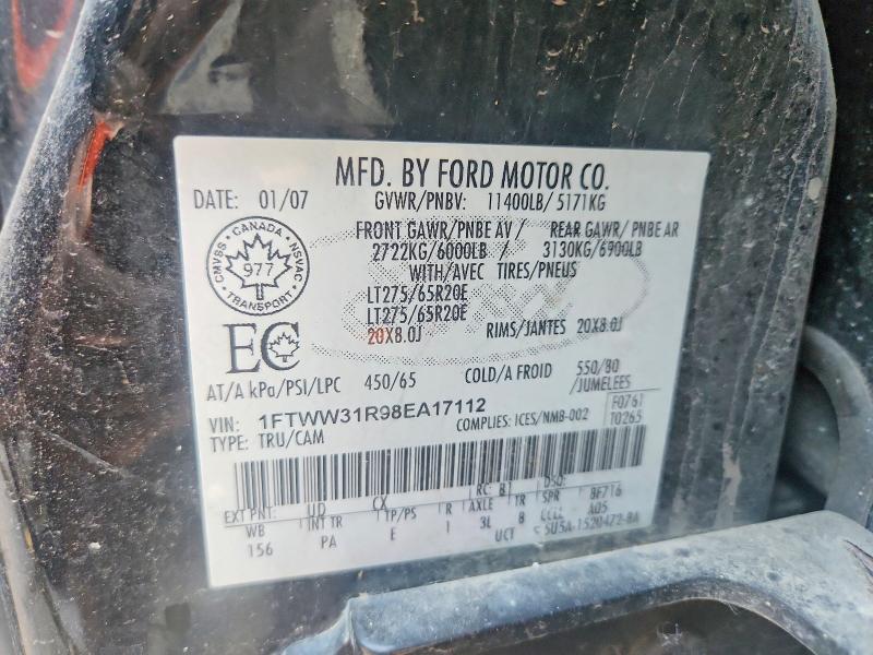 Aukcja sprzedaży 2008 Ford F350, vin: 1FTWW31R98EA17112, numer aukcji: 65597576