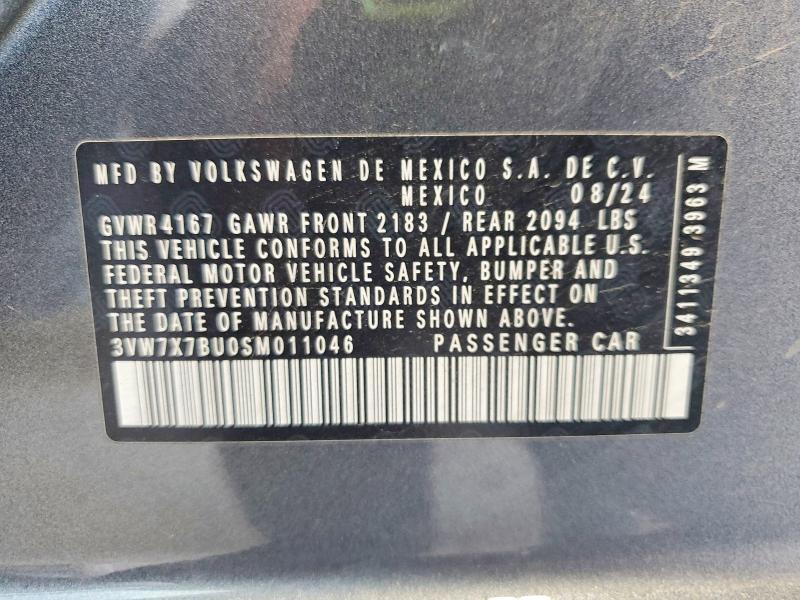 64466216 :رقم المزاد ، 3VW7X7BU0SM011046 vin ، 2025 Volkswagen Jetta مزاد بيع