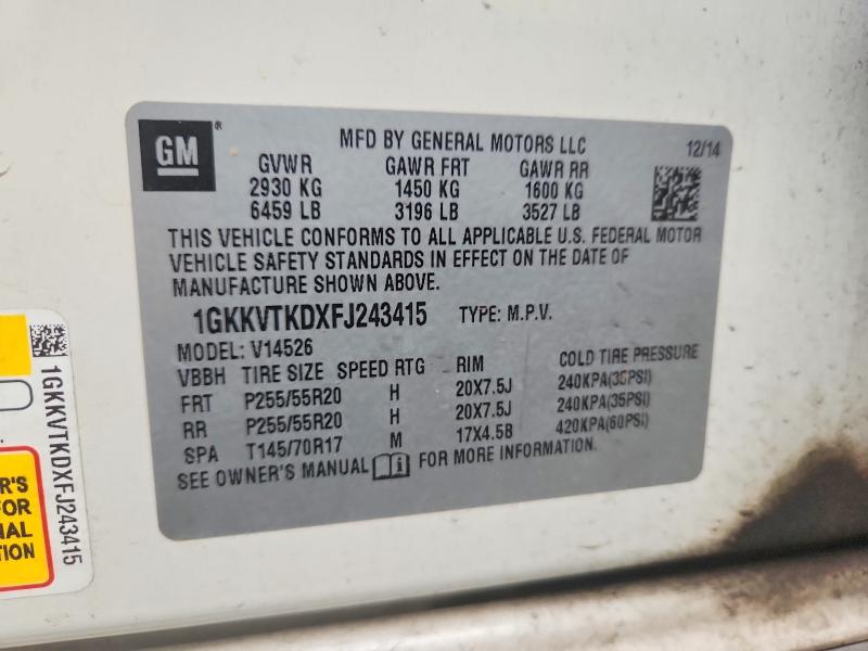 Продажа на аукционе авто 2015 Gmc Acadia, vin: 1GKKVTKDXFJ243415, номер лота: 66076506