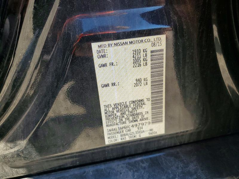 63400126 :رقم المزاد ، 1N4AL3AP6FC497979 vin ، 2015 Nissan Altima مزاد بيع