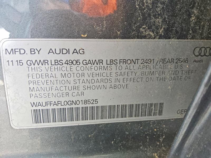 Aukcja sprzedaży 2016 Audi A4, vin: WAUFFAFL0GN018525, numer aukcji: 65031576