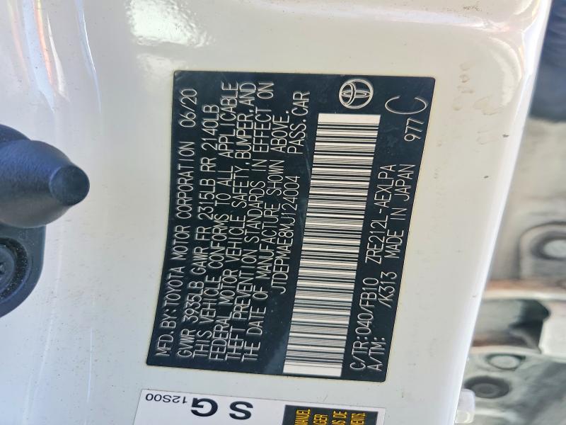 66418806 :رقم المزاد ، JTDEPMAE8MJ124004 vin ، 2021 Toyota Corolla مزاد بيع