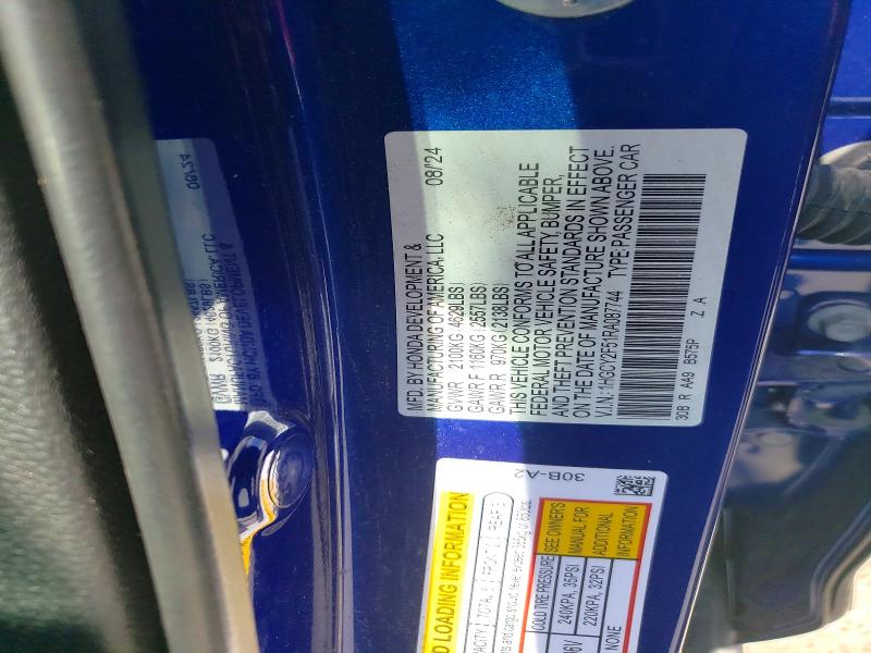 Продажа на аукционе авто 2024 Honda Accord, vin: 1HGCY2F51RA087744, номер лота: 65131886